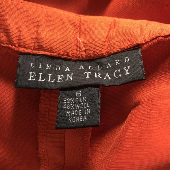 Vintage 90s S Silk Wool Slim Trousers Red - Picture 6 of 7